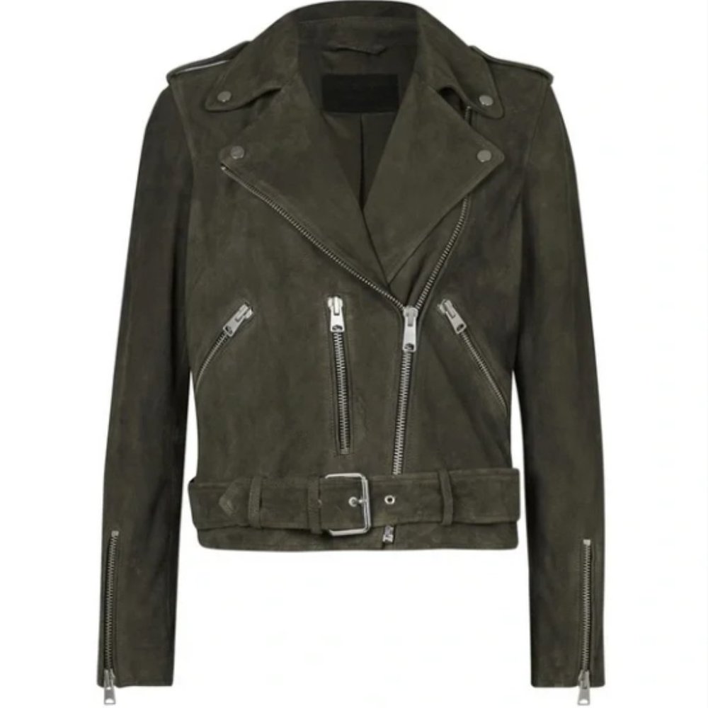 AllSaints Balfern Goat Leather Jacket, US 2